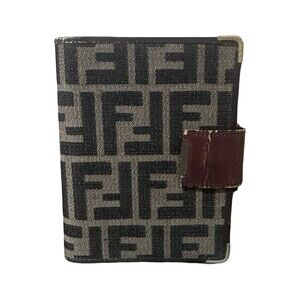 vintage Fendi Zucca Canvas Agenda Organizer.